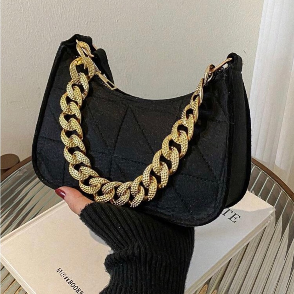 Mini Chain Decor Bag-Black